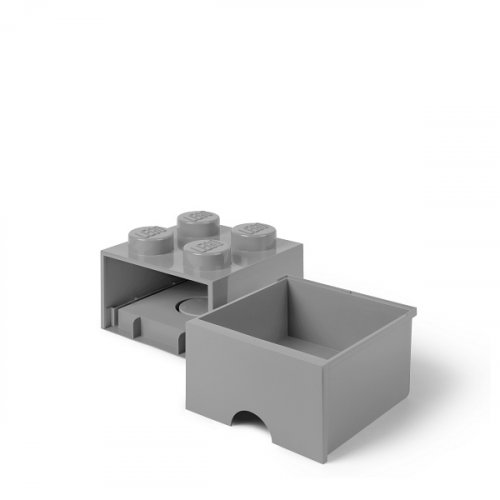 LEGO® Boîte de rangement 4 avec tiroir - gris