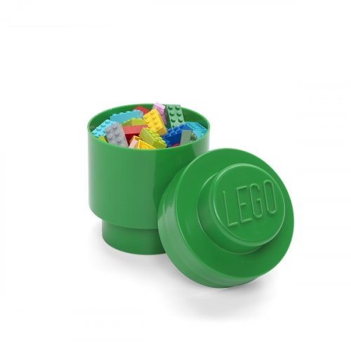 LEGO® Aufbewahrungsbox rund 123 x 183 mm - dunkelgrün