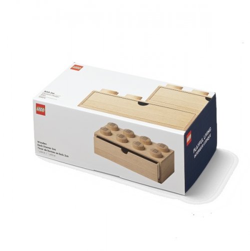 LEGO® Holztischbox 8 mit Schublade (Eiche - seifenbehandelt)