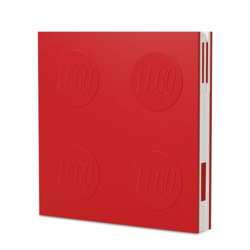 LEGO® Caderno com caneta de gel e clip - Vermelho