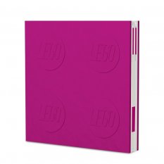 LEGO® Caderno com caneta de gel e clip - púrpura